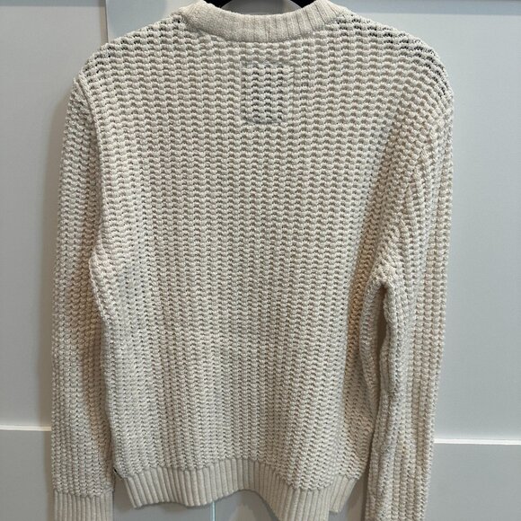 Hollister Cream wWaffle-knit Crewneck Sweater S - Picture 2 of 2